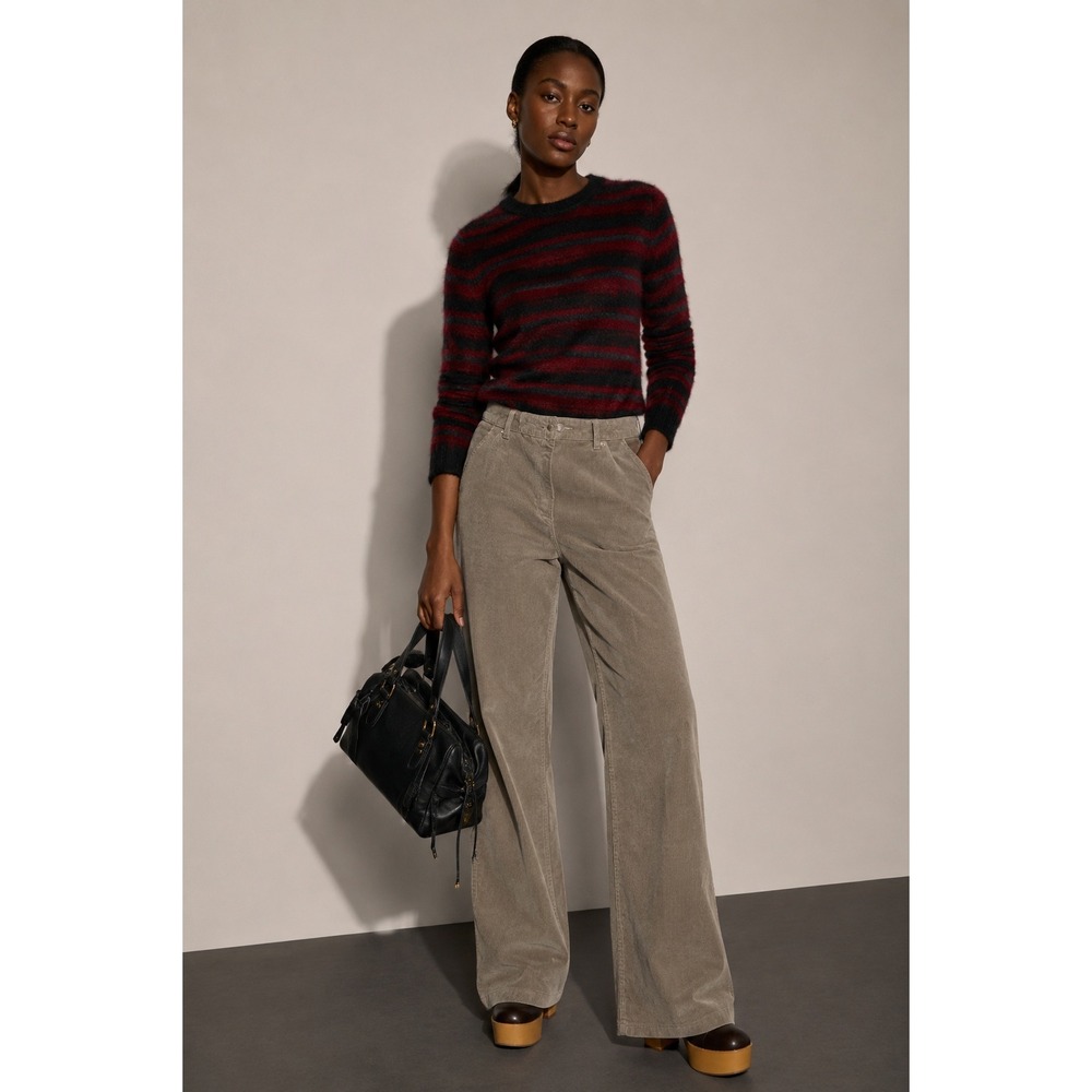 Liz Claiborne Secretly Slender Corduroy Pants 20W Smoky Taupe Wide Leg NWT